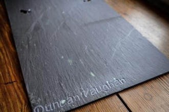 Signed slate for Dyfi Wildlife Centre