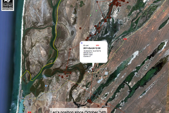 Google map of Leri's tracker position October 24th 2011