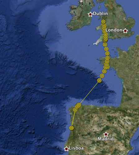 © MWT  - Ceulan migration tracking data, 05/09/2012