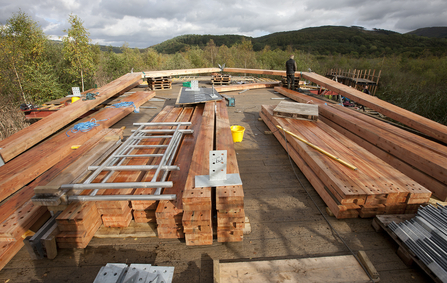 MWT - Glulam beams, Observatory construction