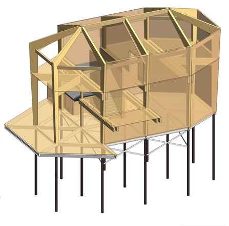 MWT - Observatory, sketch of steel pilings