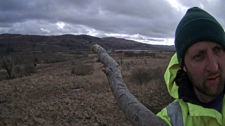 MWT - Aled installing new perch and camera on larch perch March 2018