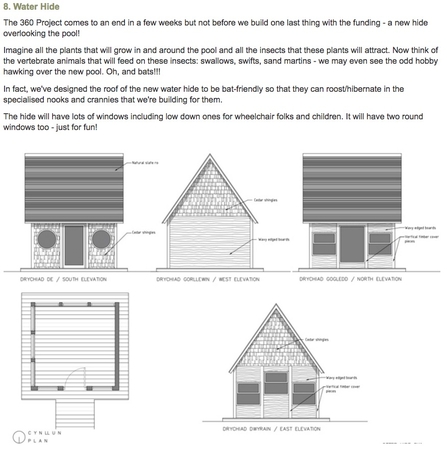 MWT - Plans for new water hide (Ceri Hide). Dyfi Osprey Project