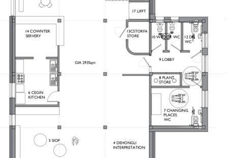 DWC - Floor plan, changing places toilet