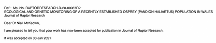 DNA research study acceptance from Journal of Raptor Research