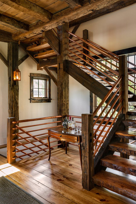 Copper and oak staircase